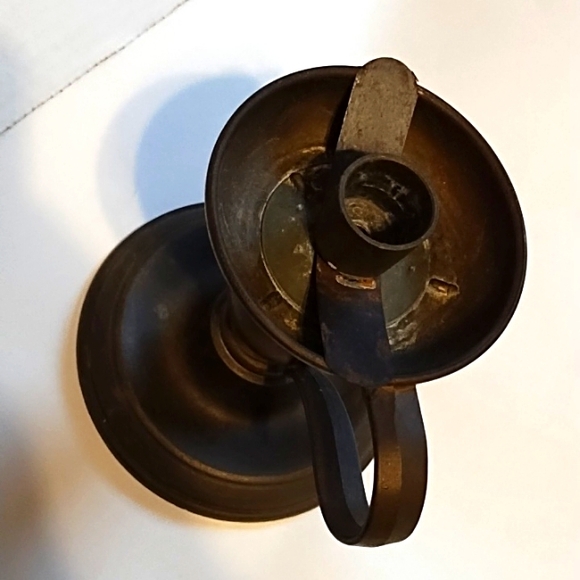 Hurricane Glass Globe Brass Candle Holder - Picture 7 of 9